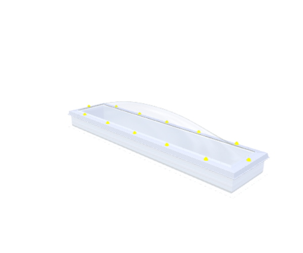 Coupole Skylux avec costière fixe 40x220cm