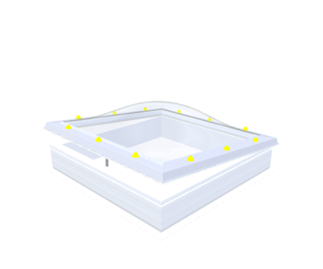 Coupole Skylux avec costière ouvrante 100x100cm