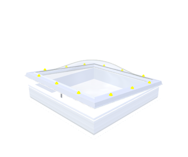 Coupole Skylux avec costière ouvrante 110x110cm