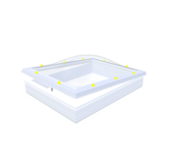 Coupole Skylux avec costière ouvrante 90x120cm