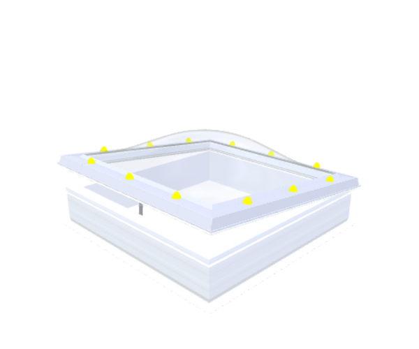 Coupole Skylux avec costière ouvrante 90x90cm