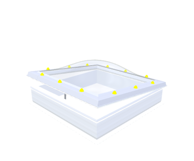 Coupole Skylux avec costière ouvrante 90x90cm