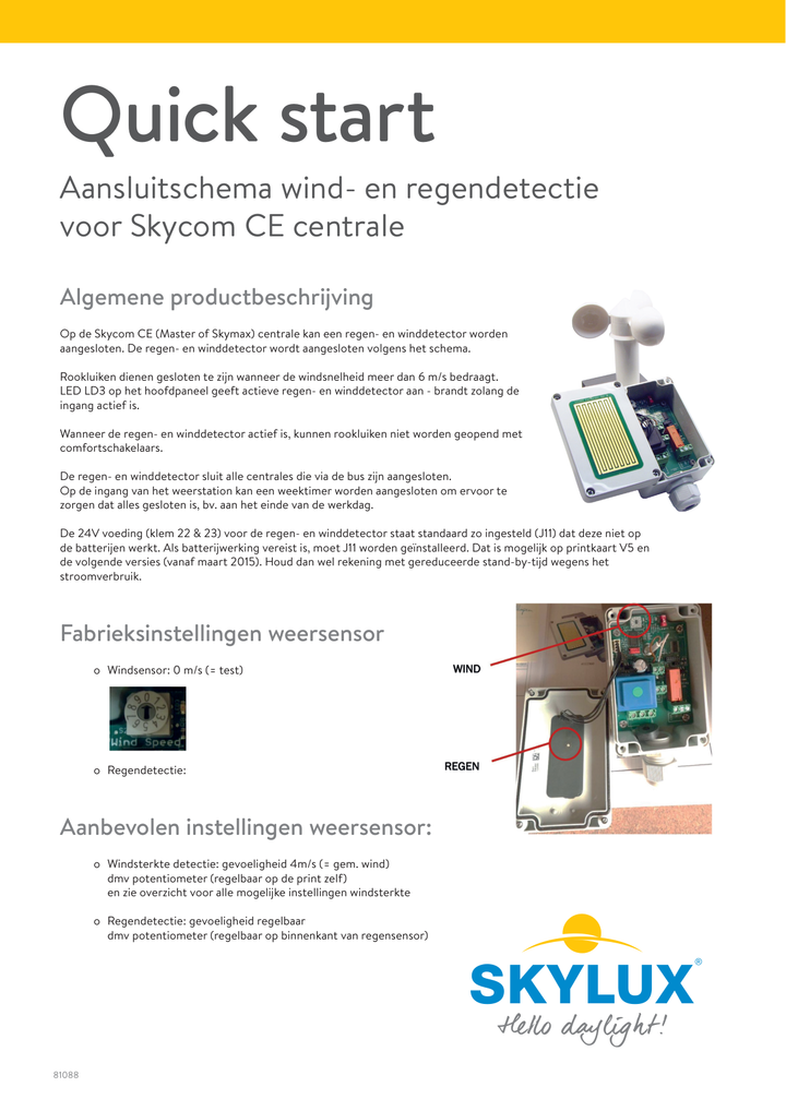 Skylux-Connection Diagrams Skycom Control Units-Wind & rain detector-Dutch-4