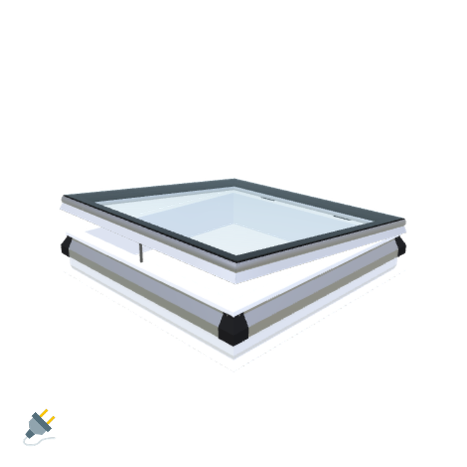 Skylux-iWindow - Opening Flat Roof Window - Complete Set 100x100 cm-1
