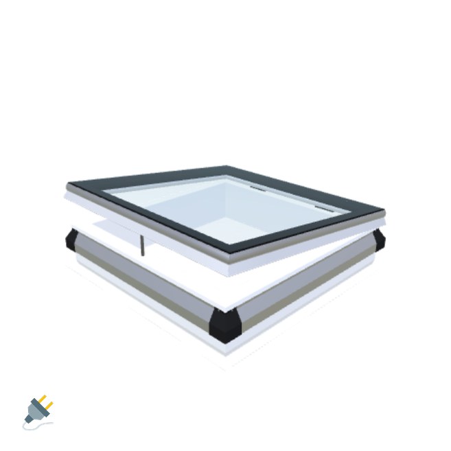 Skylux-iWindow - Opening Flat Roof Window - Complete Set 80x80 cm-1