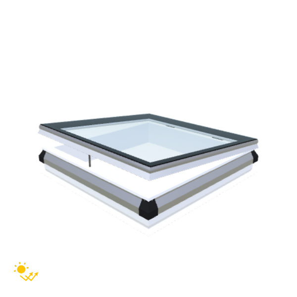 Skylux-iWindow Solar Powered - Opening Flat Roof Window - Complete Set 100x100 cm-1