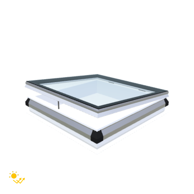 Skylux-iWindow Solar Powered - Opening Flat Roof Window - Complete Set 100x100 cm-1