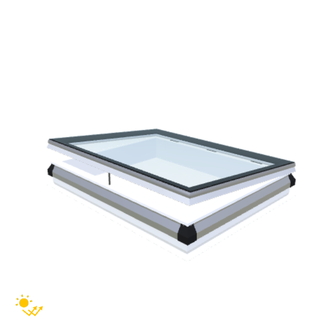Skylux-iWindow Solar Powered - Opening Flat Roof Window - Complete Set 100x130 cm-1