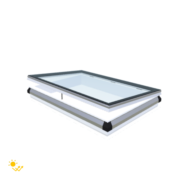 Skylux-iWindow Solar Powered - Opening Flat Roof Window - Complete Set 100x150 cm-1