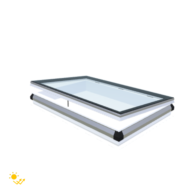 Skylux-iWindow Solar Powered - Opening Flat Roof Window - Complete Set 100x160 cm-1