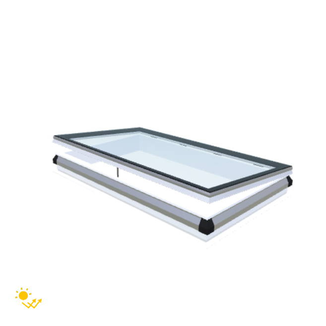 Skylux-iWindow Solar Powered - Opening Flat Roof Window - Complete Set 100x180 cm-1