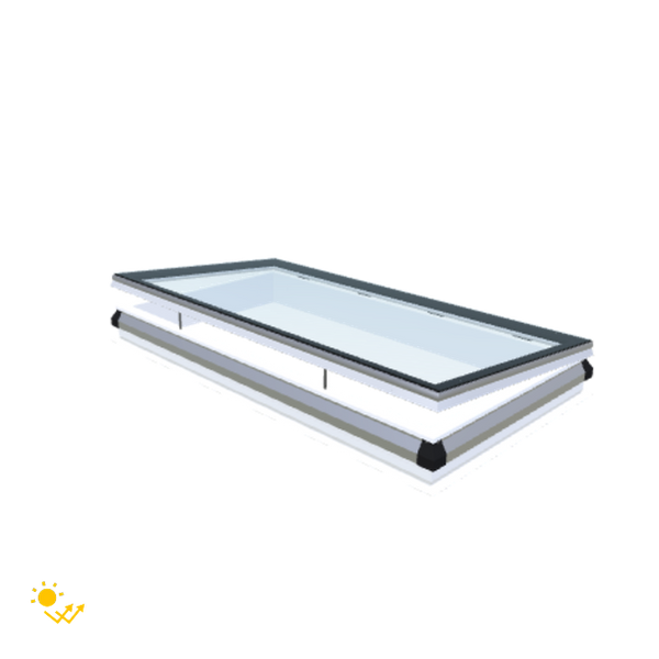 Skylux-iWindow Solar Powered - Opening Flat Roof Window - Complete Set 100x200 cm-1