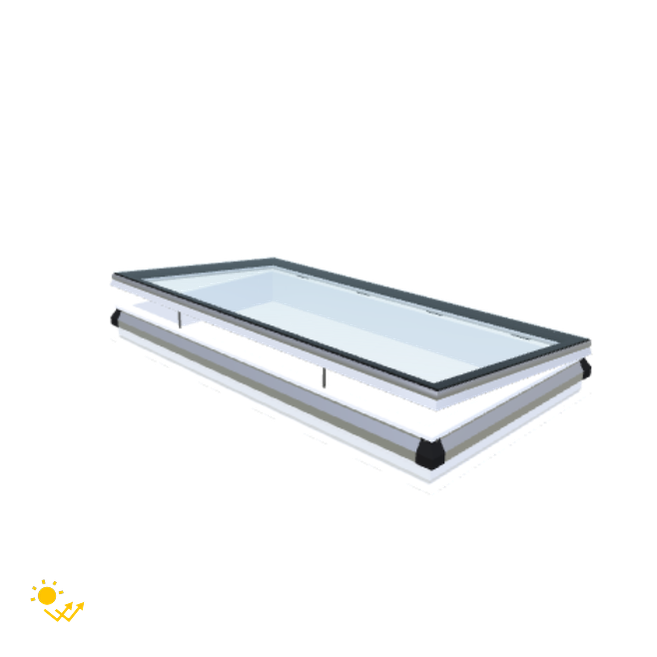 Skylux-iWindow Solar Powered - Opening Flat Roof Window - Complete Set 100x200 cm-1
