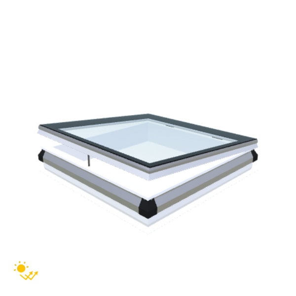 Skylux-iWindow Solar Powered - Opening Flat Roof Window - Complete Set 105x105 cm-1