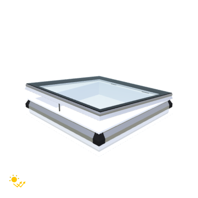 Skylux-iWindow Solar Powered - Opening Flat Roof Window - Complete Set 105x105 cm-1