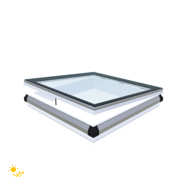 Skylux-iWindow Solar Powered - Opening Flat Roof Window - Complete Set 110x110 cm-1