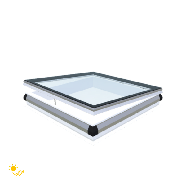 Skylux-iWindow Solar Powered - Opening Flat Roof Window - Complete Set 120x120 cm-1