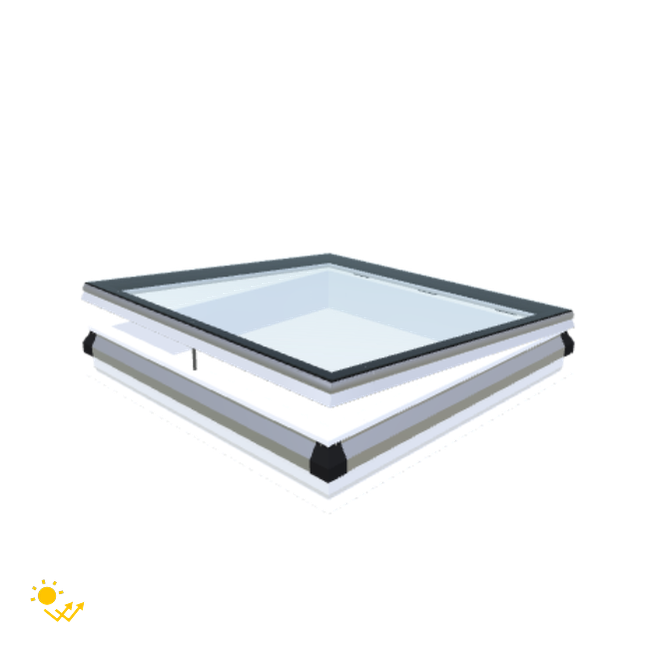 Skylux-iWindow Solar Powered - Opening Flat Roof Window - Complete Set 120x120 cm-1