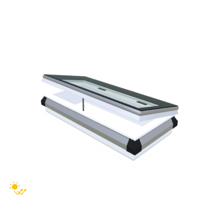 Skylux-iWindow Solar Powered - Opening Flat Roof Window - Complete Set 40x100 cm-1