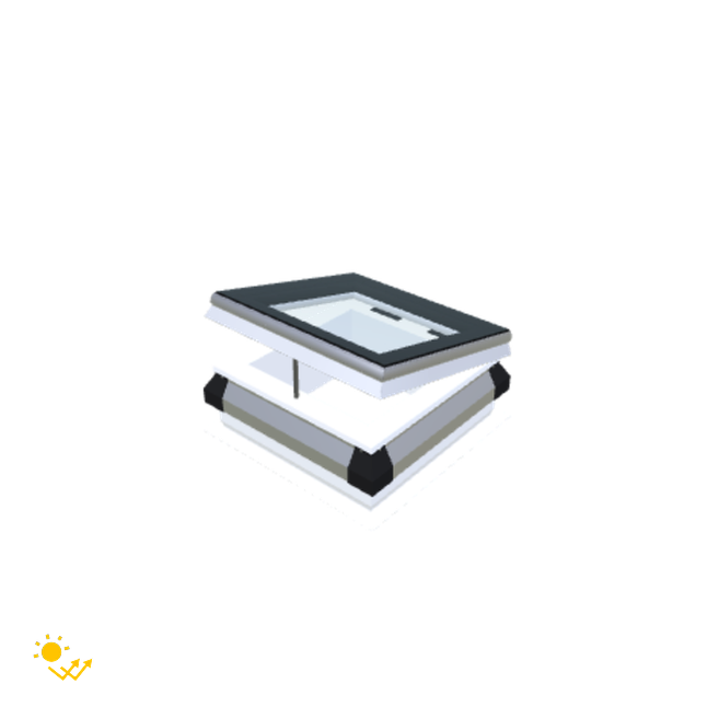 Skylux-iWindow Solar Powered - Opening Flat Roof Window - Complete Set 40x40 cm-1
