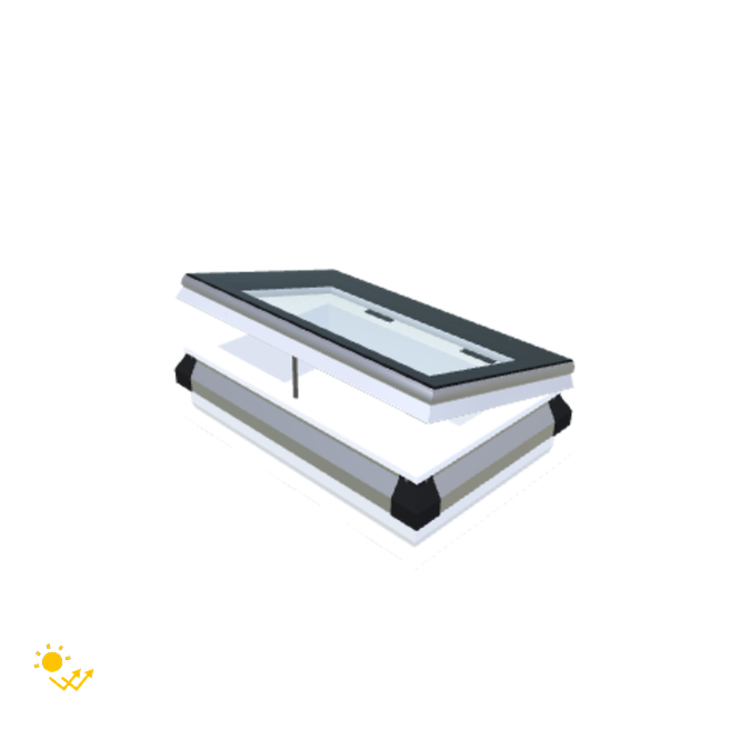 Skylux-iWindow Solar Powered - Opening Flat Roof Window - Complete Set 40x70 cm-1