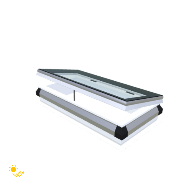 Skylux-iWindow Solar Powered - Opening Flat Roof Window - Complete Set 45x105 cm-1