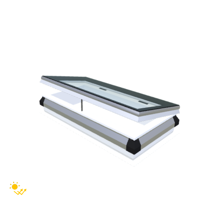 Skylux-iWindow Solar Powered - Opening Flat Roof Window - Complete Set 45x105 cm-1