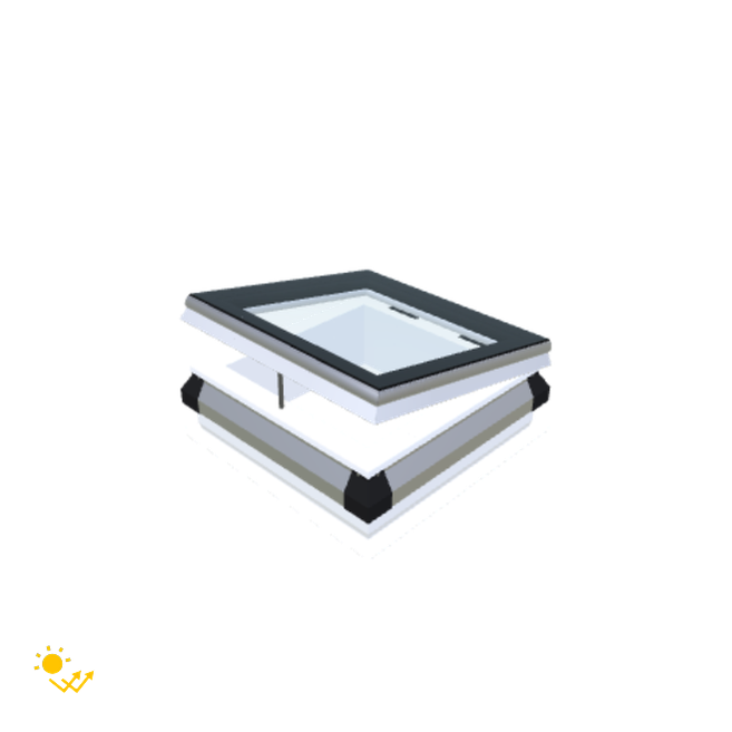 Skylux-iWindow Solar Powered - Opening Flat Roof Window - Complete Set 50x50 cm-1