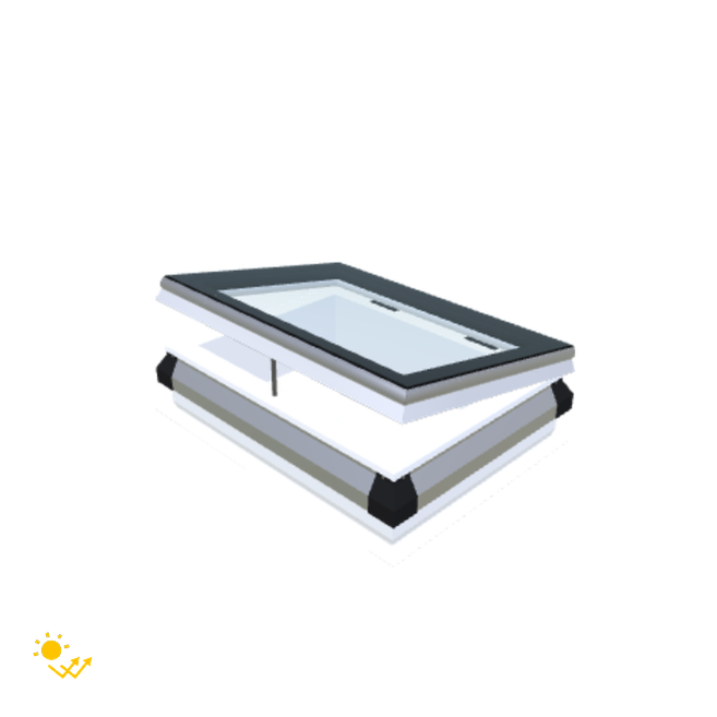 Skylux-iWindow Solar Powered - Opening Flat Roof Window - Complete Set 50x70 cm-1