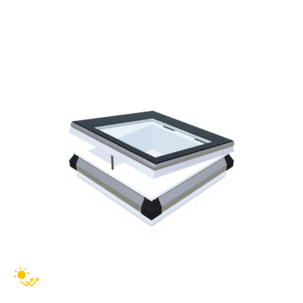 Skylux-iWindow Solar Powered - Opening Flat Roof Window - Complete Set 55x55 cm-1