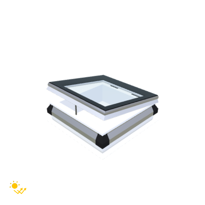 Skylux-iWindow Solar Powered - Opening Flat Roof Window - Complete Set 55x55 cm-1