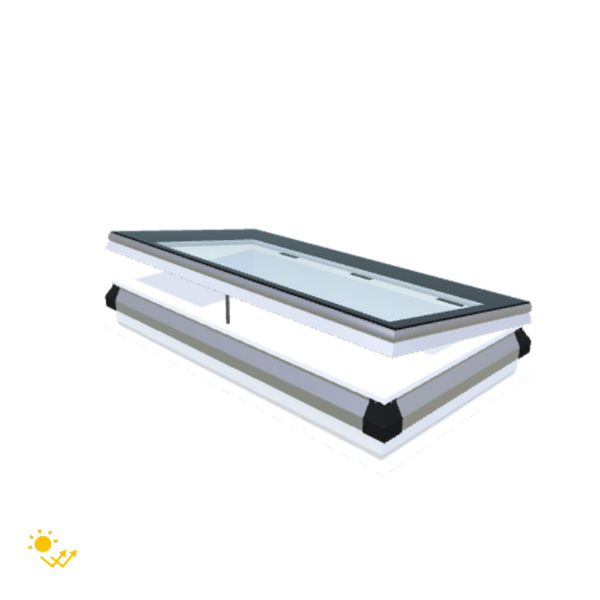 Skylux-iWindow Solar Powered - Opening Flat Roof Window - Complete Set 60x120 cm-1