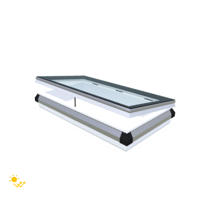 Skylux-iWindow Solar Powered - Opening Flat Roof Window - Complete Set 60x120 cm-1