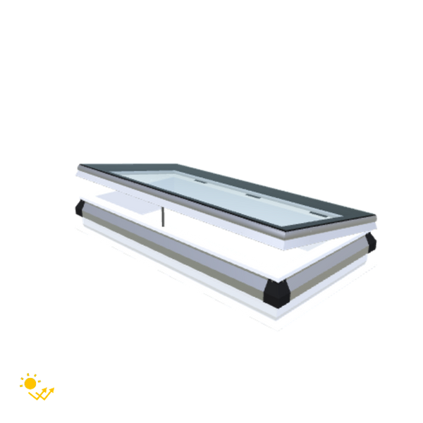 Skylux-iWindow Solar Powered - Opening Flat Roof Window - Complete Set 60x130 cm-1