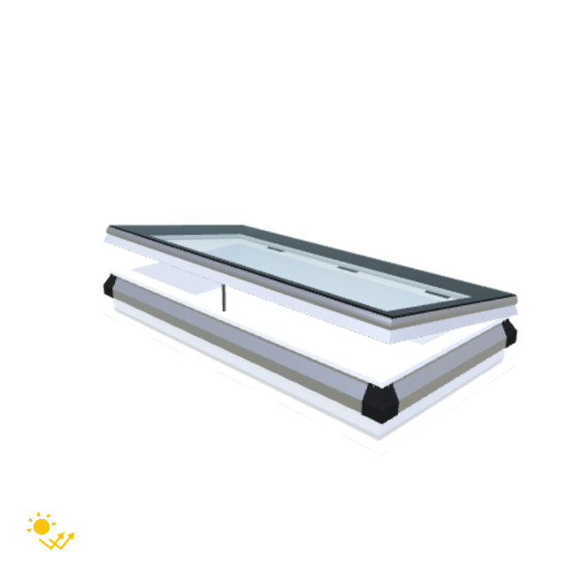Skylux-iWindow Solar Powered - Opening Flat Roof Window - Complete Set 60x130 cm-1