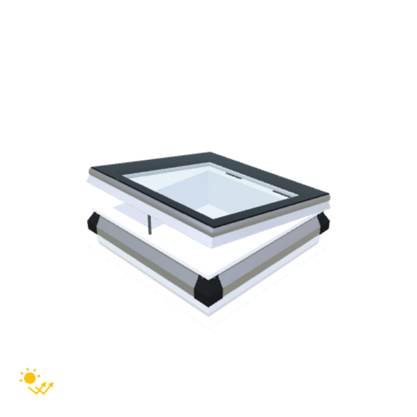 Skylux-iWindow Solar Powered - Opening Flat Roof Window - Complete Set 60x60 cm-1
