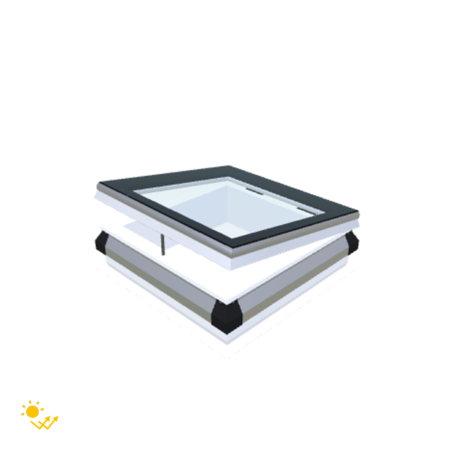 Skylux-iWindow Solar Powered - Opening Flat Roof Window - Complete Set 60x60 cm-1
