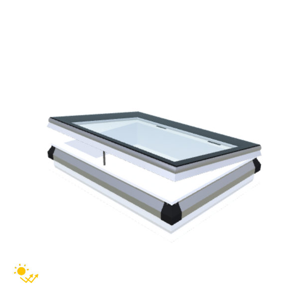 Skylux-iWindow Solar Powered - Opening Flat Roof Window - Complete Set 70x100 cm-1