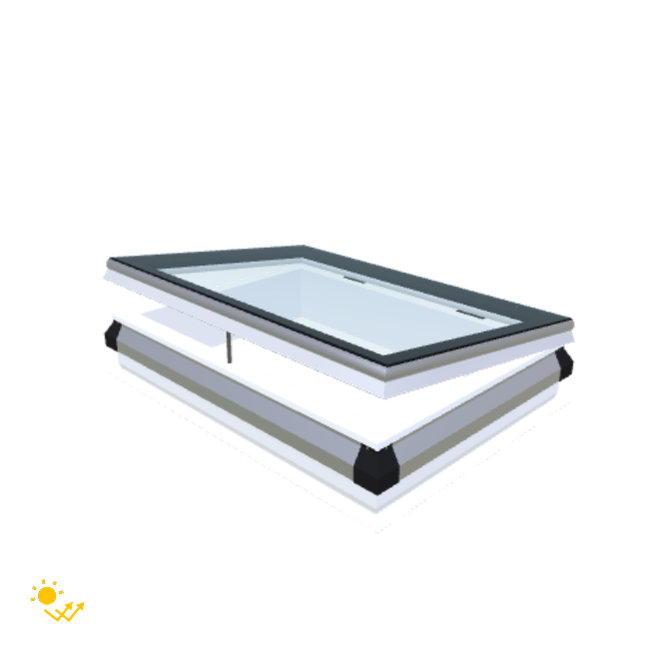Skylux-iWindow Solar Powered - Opening Flat Roof Window - Complete Set 70x100 cm-1