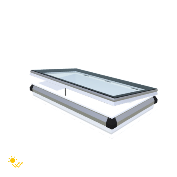 Skylux-iWindow Solar Powered - Opening Flat Roof Window - Complete Set 70x130 cm-1