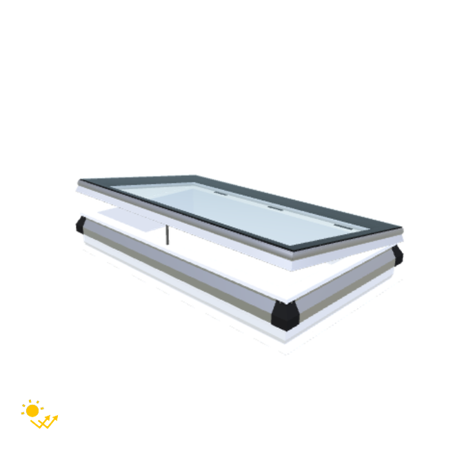 Skylux-iWindow Solar Powered - Opening Flat Roof Window - Complete Set 70x130 cm-1