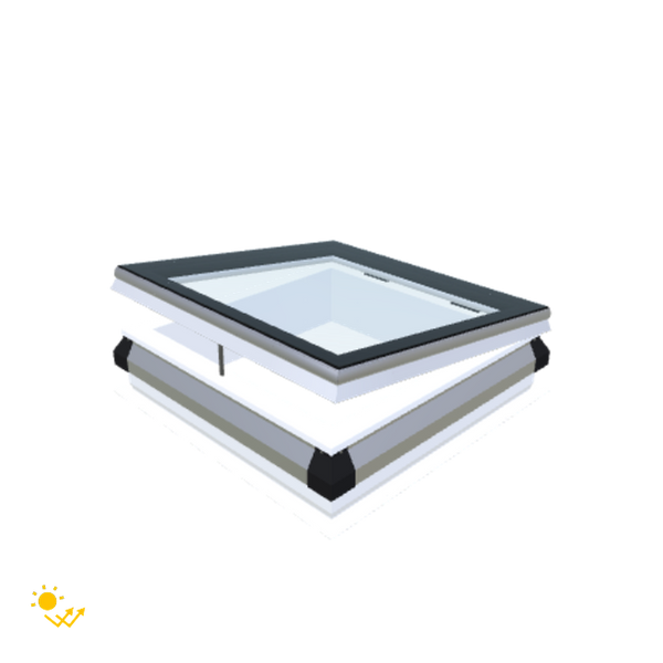Skylux-iWindow Solar Powered - Opening Flat Roof Window - Complete Set 70x70 cm-1