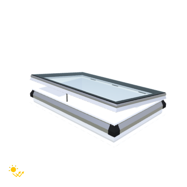 Skylux-iWindow Solar Powered - Opening Flat Roof Window - Complete Set 75x125 cm-1