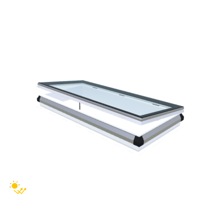 Skylux-iWindow Solar Powered - Opening Flat Roof Window - Complete Set 75x175 cm-1