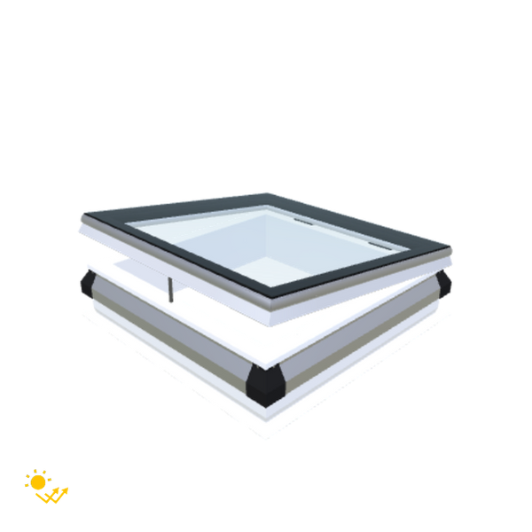 Skylux-iWindow Solar Powered - Opening Flat Roof Window - Complete Set 75x75 cm-1