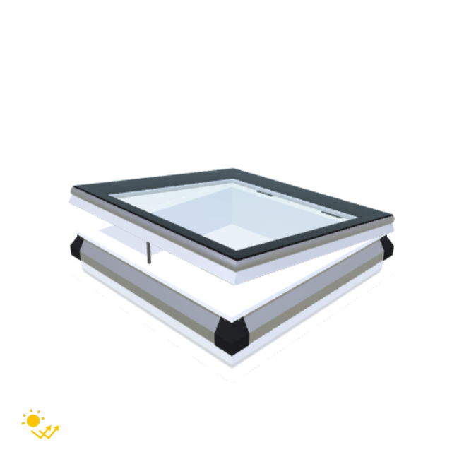 Skylux-iWindow Solar Powered - Opening Flat Roof Window - Complete Set 75x75 cm-1