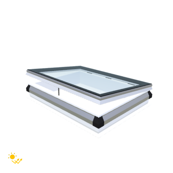 Skylux-iWindow Solar Powered - Opening Flat Roof Window - Complete Set 80x110 cm-1
