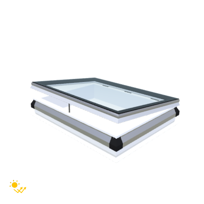 Skylux-iWindow Solar Powered - Opening Flat Roof Window - Complete Set 80x110 cm-1