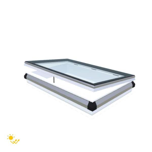 Skylux-iWindow Solar Powered - Opening Flat Roof Window - Complete Set 80x130 cm-1