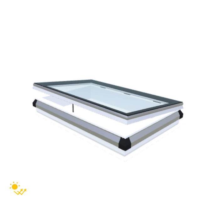 Skylux-iWindow Solar Powered - Opening Flat Roof Window - Complete Set 80x130 cm-1